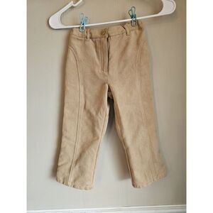 Janie and Jack The Sueded Pant Velour Size 4t Tan Stretch Pull On